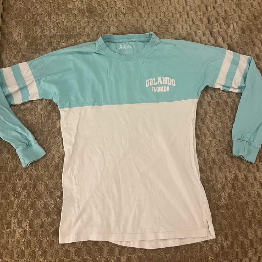 Kids Blue and White Orlando Long Sleeve Shirt